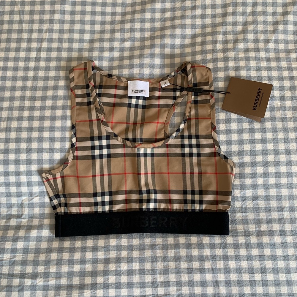 Burberry Checkered Sports Bra